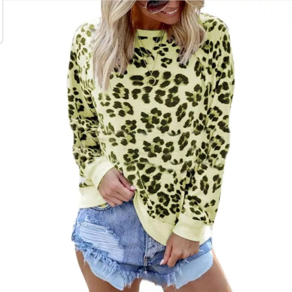 New Oversized Cheetah Print Blouse